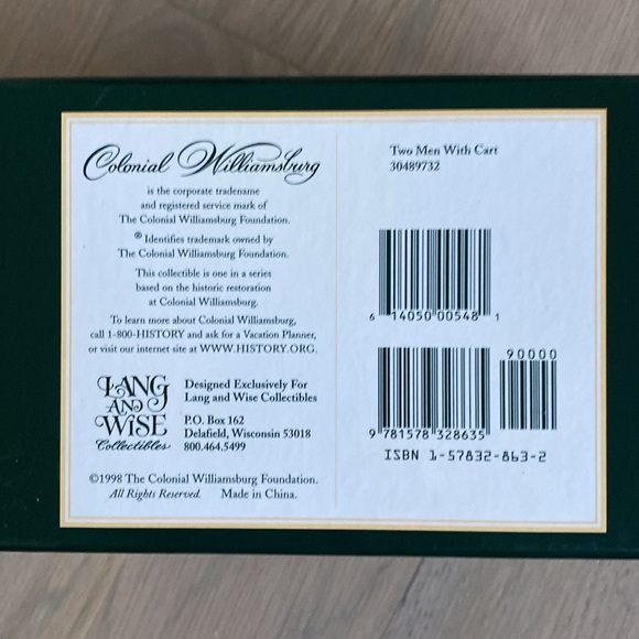 Williamsburg Two Men with Cart - Lang and Wise - Picture 4 of 11